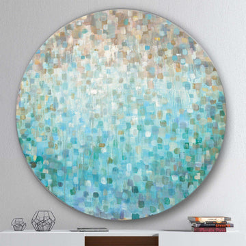 Blocked Abstract - Abstract Oversized Circle Metal Wall Art